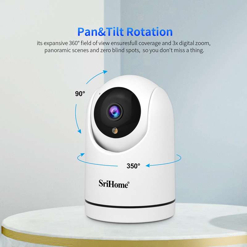SriHome SH042 2.0MP 1080P HD AI WiFi Pan-tilt Surveillance Camera(US Plug)