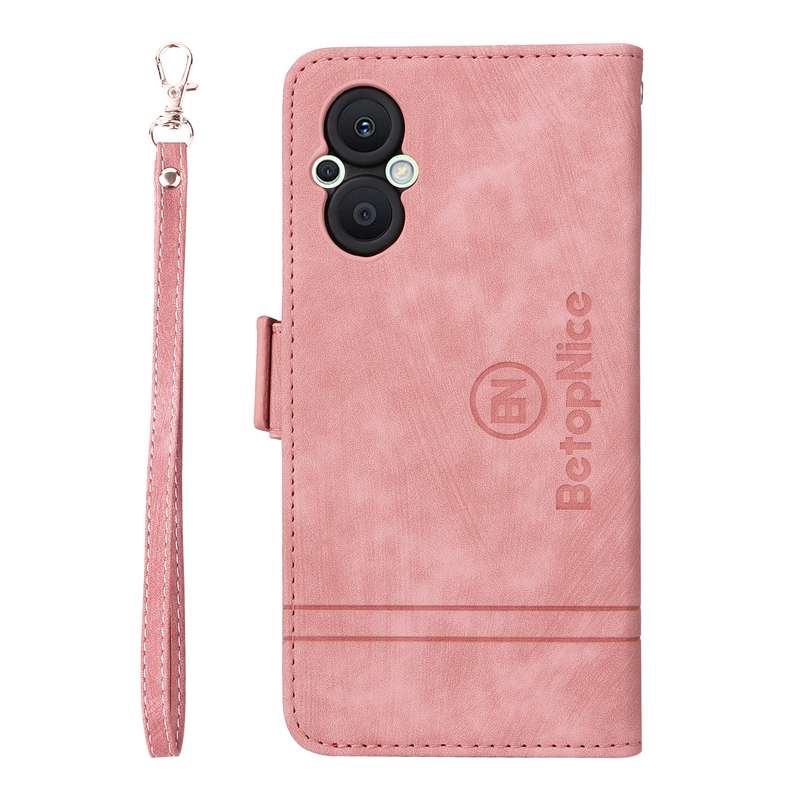 For OPPO A74 4G BETOPNICE Dual-side Buckle Leather Phone Case(Pink)