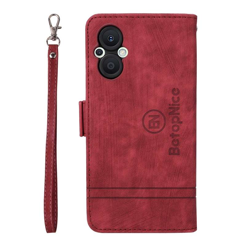 For OPPO Reno 7Z 5G BETOPNICE Dual-side Buckle Leather Phone Case(Red)