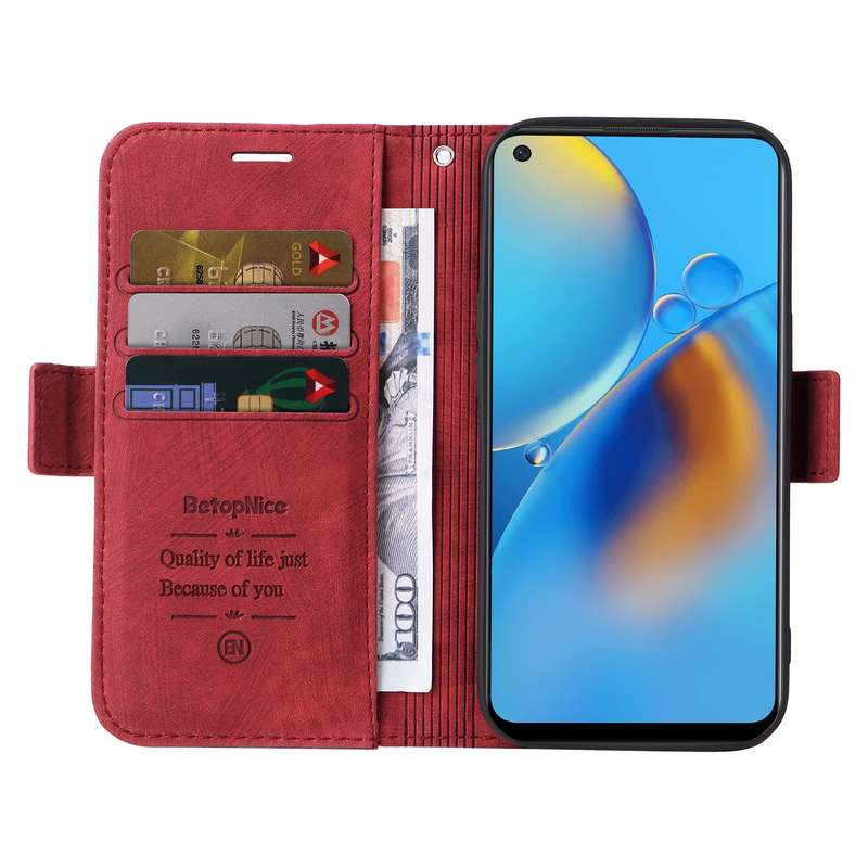 For OPPO A74 4G BETOPNICE Dual-side Buckle Leather Phone Case(Pink)