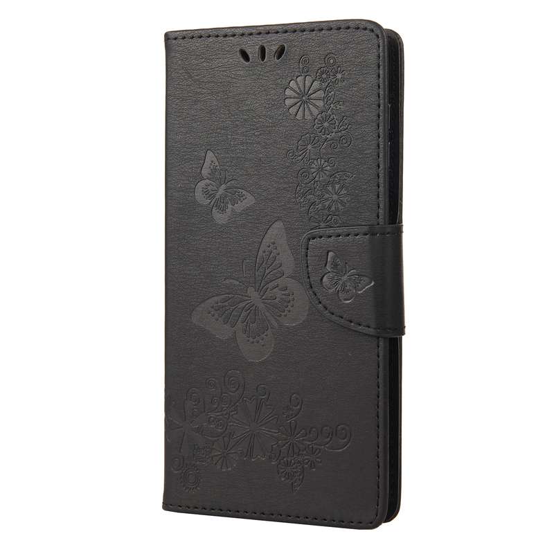 For Samsung Galaxy A04 Butterfly Embossed Horizontal Flip Leather Phone Case(Black)