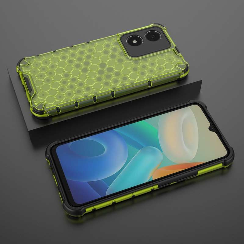 For vivo Y02s Honeycomb Phone Case(Blue)