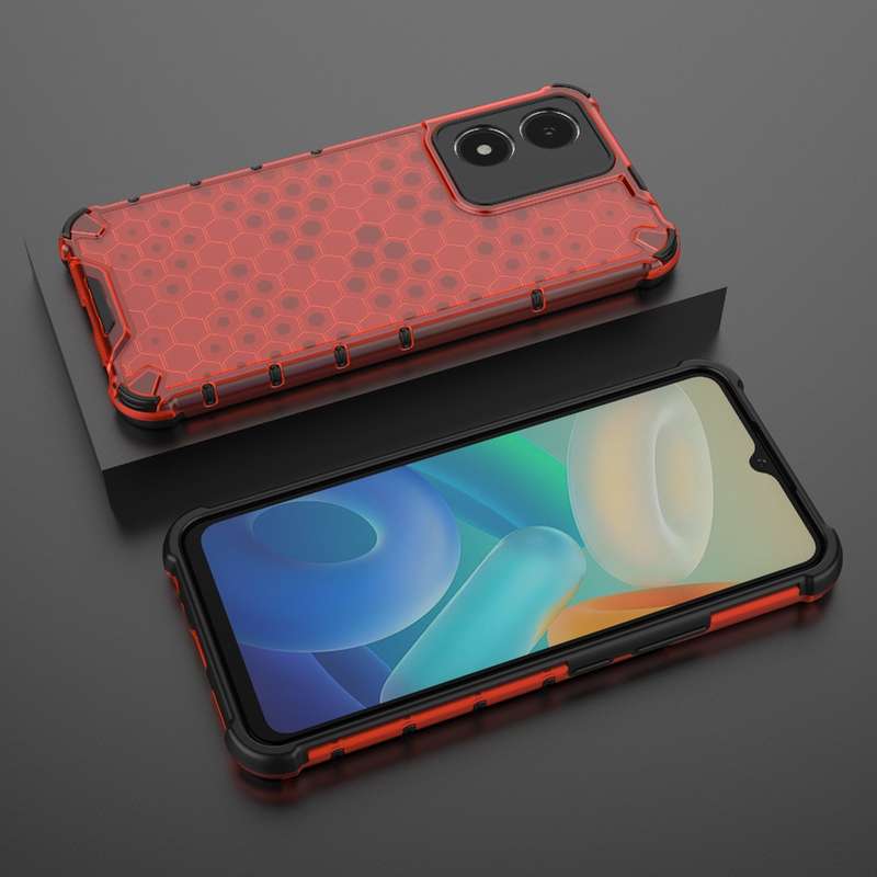 For vivo Y02s Honeycomb Phone Case(Blue)
