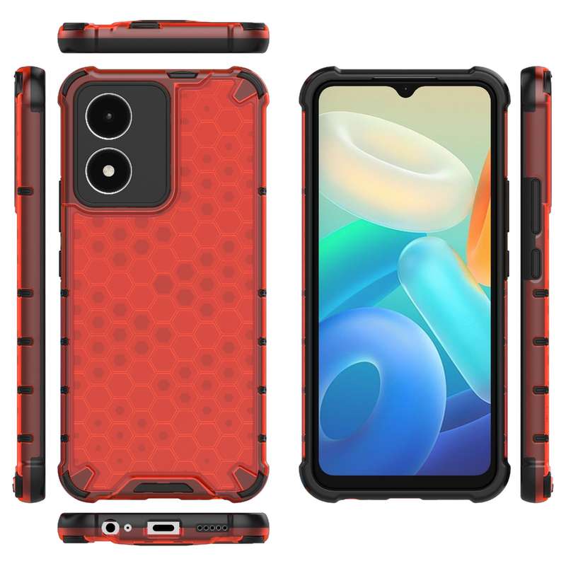 For vivo Y02s Honeycomb Phone Case(Blue)