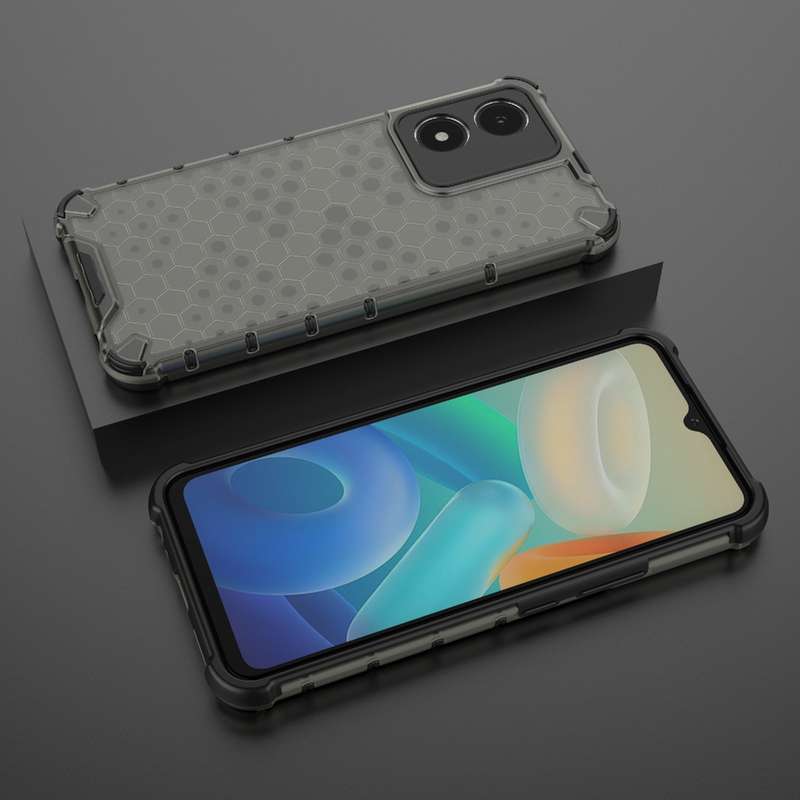 For vivo Y02s Honeycomb Phone Case(Blue)