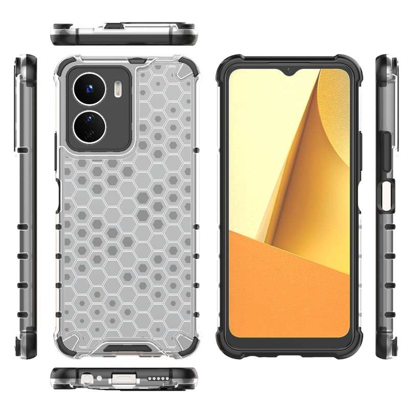 For vivo Y16 4G Global Honeycomb Phone Case(Black)