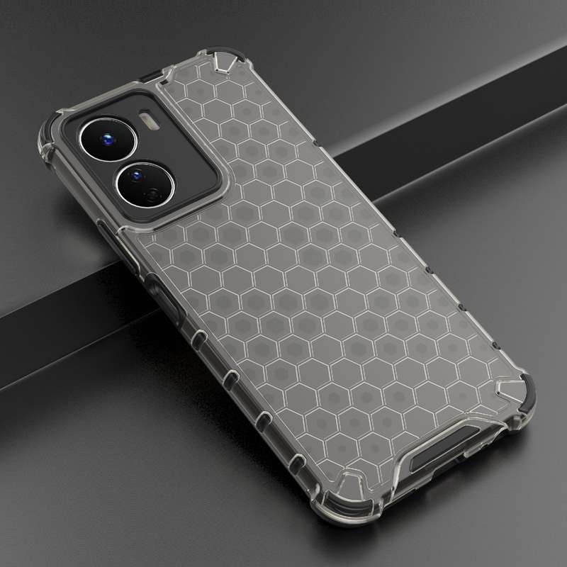 For vivo Y16 4G Global Honeycomb Phone Case(Black)