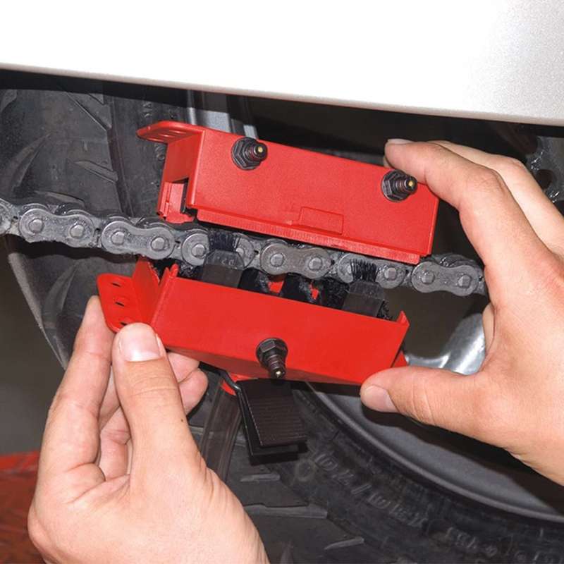 Motorcycle Chain Cleaning Kit(Red)