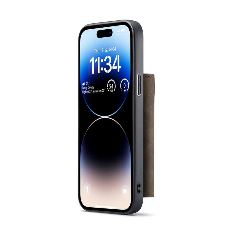 For iPhone 14 Pro DG.MING M1 Series 3-Fold Multi Card Wallet Leather Case(Coffee)