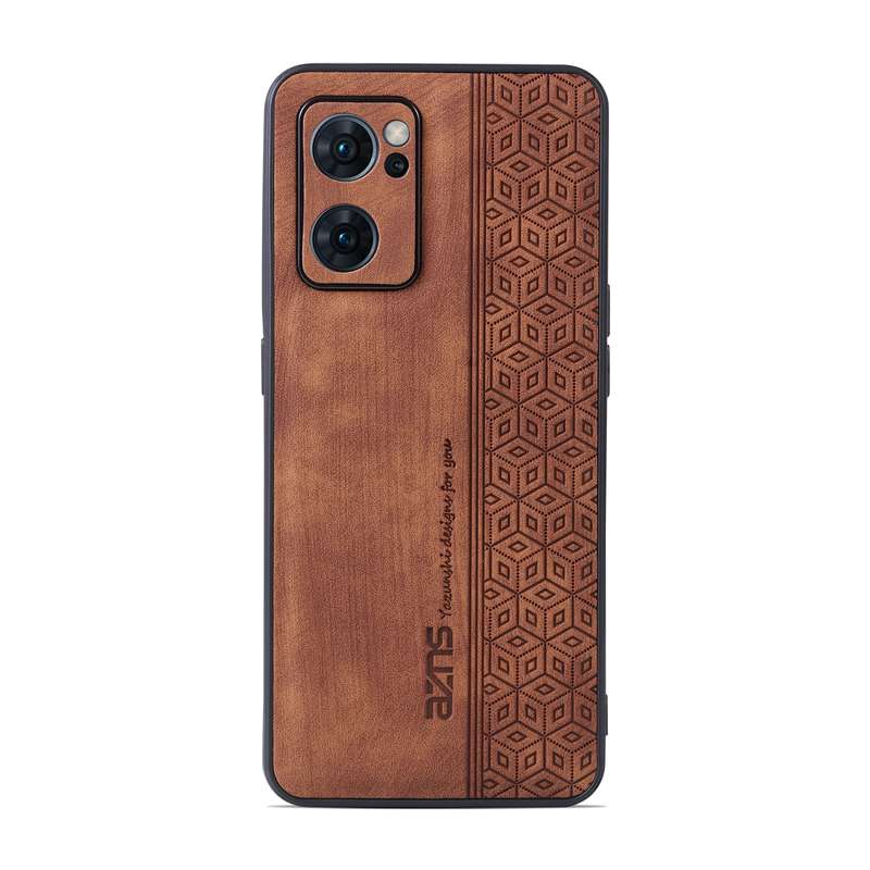 For OPPO Reno7 5G AZNS 3D Embossed Skin Feel Phone Case(Black)