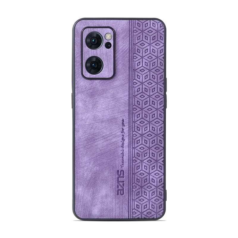 For OPPO Reno7 5G AZNS 3D Embossed Skin Feel Phone Case(Black)