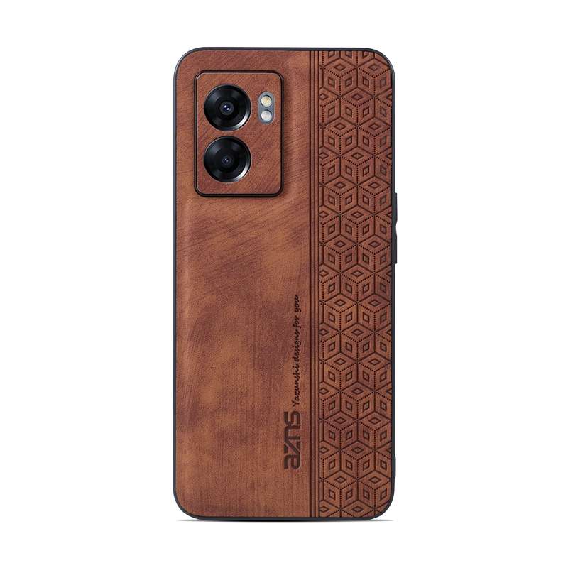 For OPPO Reno7 5G AZNS 3D Embossed Skin Feel Phone Case(Black)