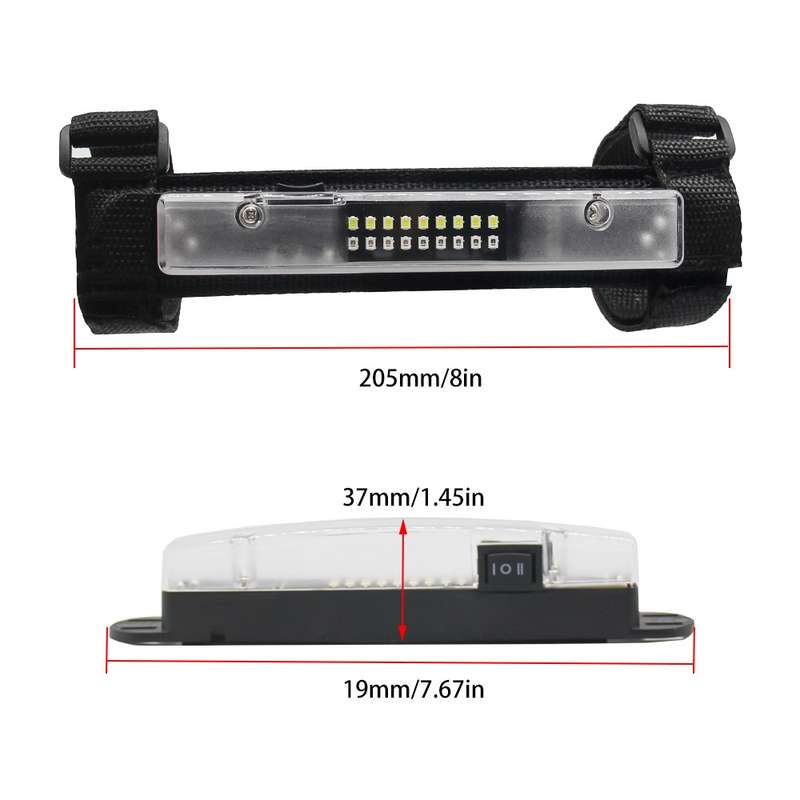 For UTV ATV Polaris RZR Golf Cart Motorcycle Two-color LED Guard Bar Light, Shell Color:Transparent(