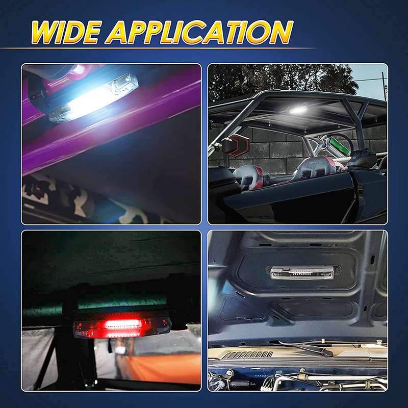 For UTV ATV Polaris RZR Golf Cart Motorcycle Two-color LED Guard Bar Light, Shell Color:Transparent(