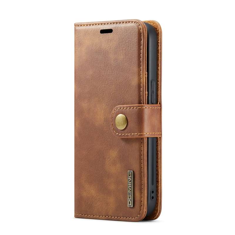 For iPhone 14 Pro Max DG.MING Crazy Horse Texture Detachable Magnetic Leather Case(Brown)