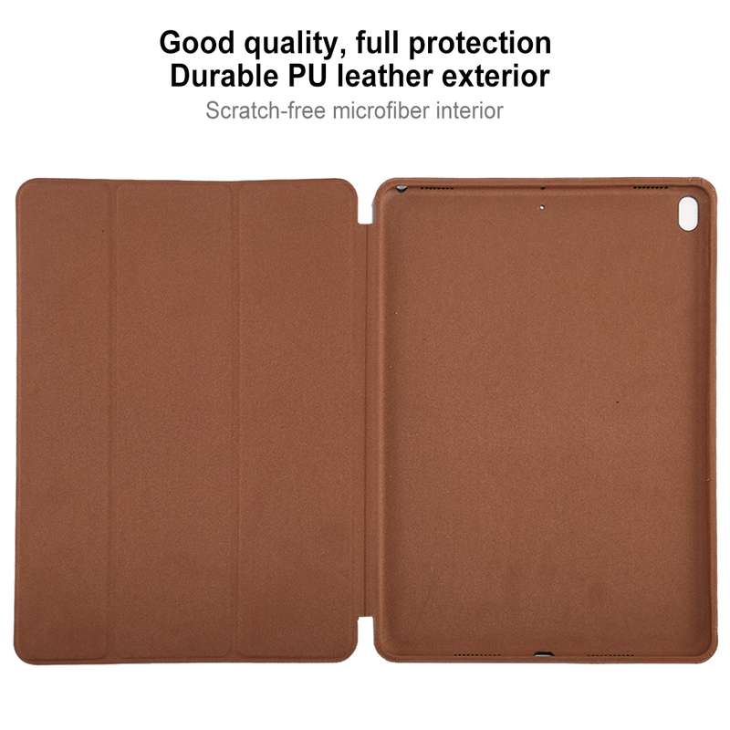 For iPad Air 3 10.5 inch Horizontal Flip Smart Leather Case with Three-folding Holder(Dark Brown)