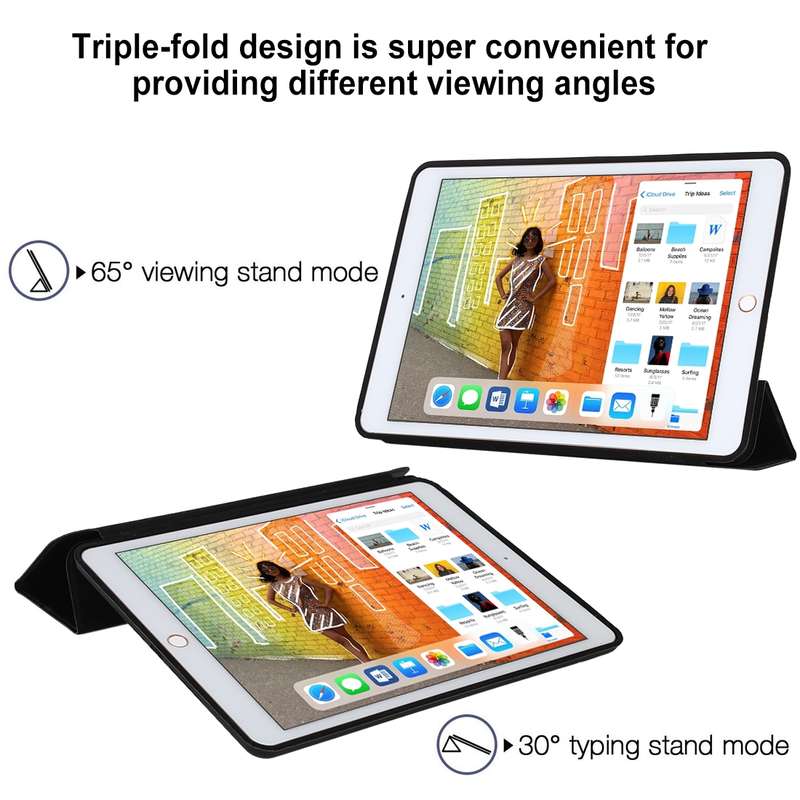 For iPad Air 3 10.5 inch Horizontal Flip Smart Leather Case with Three-folding Holder(Dark Brown)