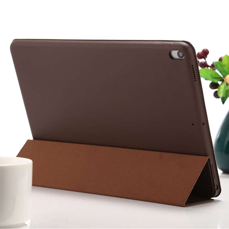 For iPad Air 3 10.5 inch Horizontal Flip Smart Leather Case with Three-folding Holder(Dark Brown)