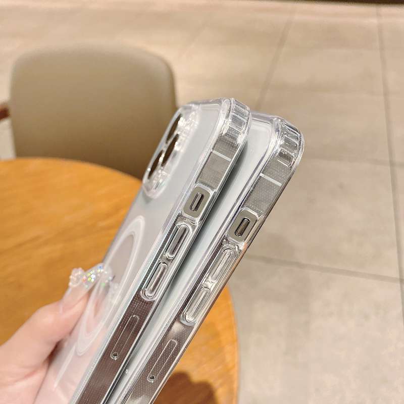 For iPhone 14 Pro Max MagSafe Magnetic Clear Acrylic TPU Case