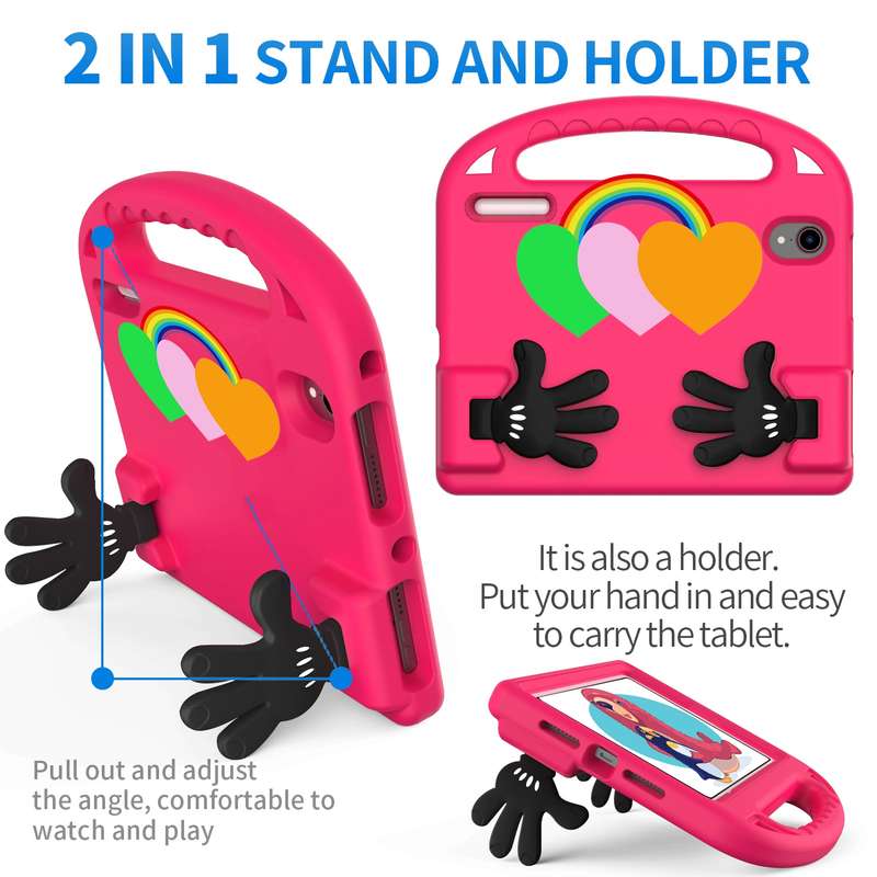 For iPad mini 2024 / mini 6 Love Small Palm Holder EVA Tablet Case(Pink)