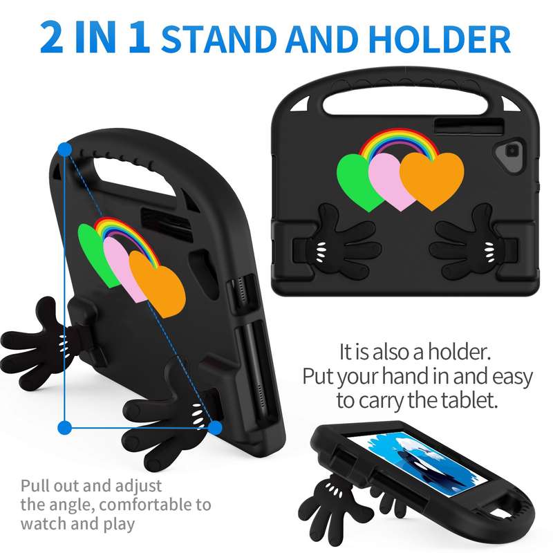 For Samsung Tab S6 Lite Love Small Palm Holder EVA Tablet Case(Black)