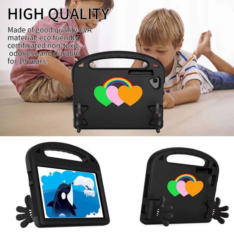 For Samsung Tab S6 Lite Love Small Palm Holder EVA Tablet Case(Black)