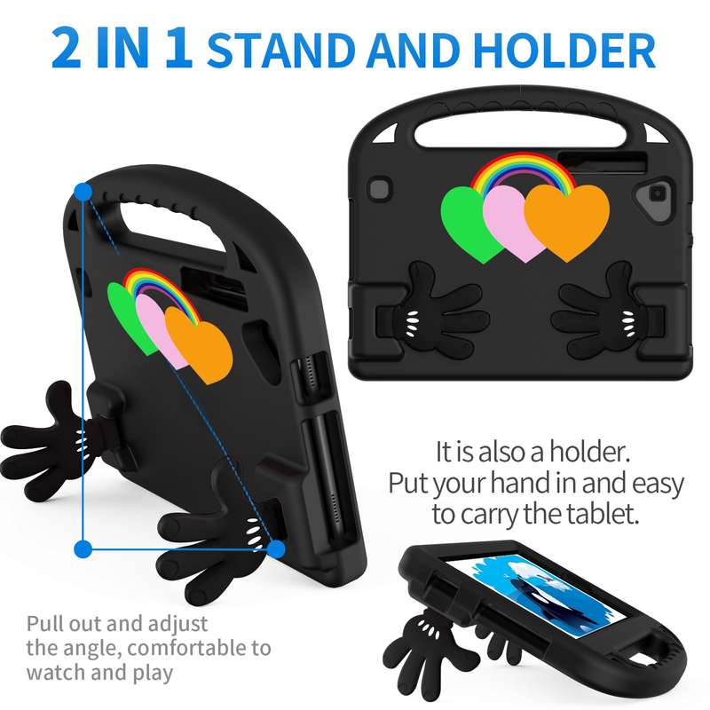 For Walmart Onn 8 inch Love Small Palm Holder EVA Tablet Case(Black)