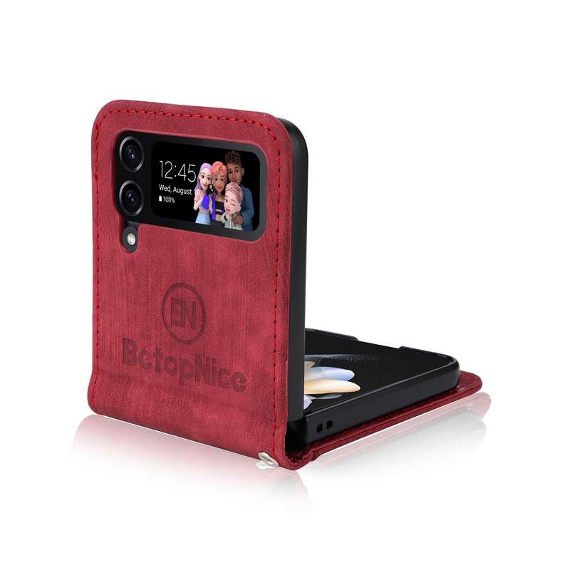 For Samsung Galaxy Z Flip4 BETOPNICE Dual-side Buckle Leather Phone Case(Pink)