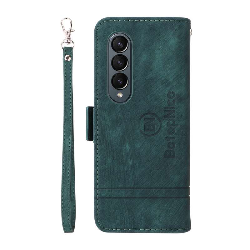 For Samsung Galaxy Z Fold4 BETOPNICE Dual-side Buckle Leather Phone Case(Green)