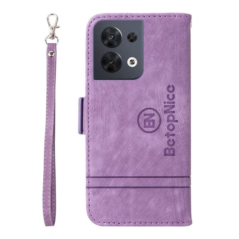 For OPPO Reno8 5G Global BETOPNICE Dual-side Buckle Leather Phone Case(Pink)