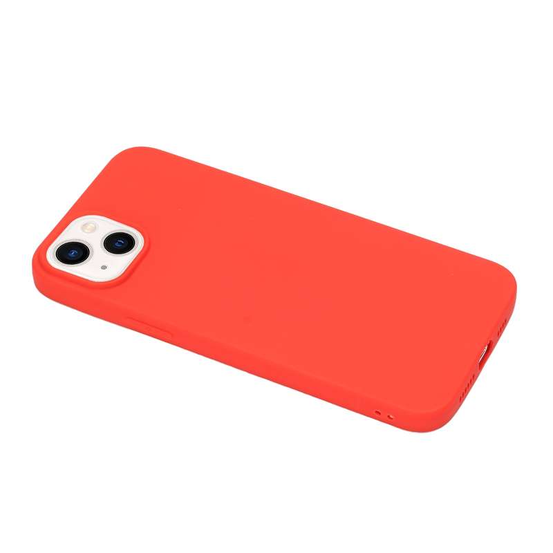 For iPhone 14 Plus Solid Color Frosted Silicone Phone Case(Red)