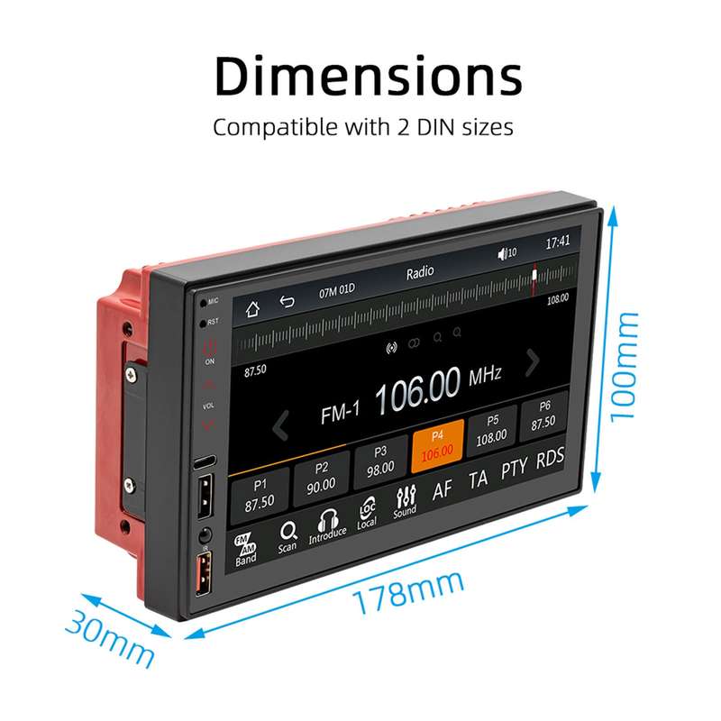 FS02C 7 inch HD Capacitive Touch Screen Car MP5 Player Supports Bluetooth Reverse&Mobile Phone Inter