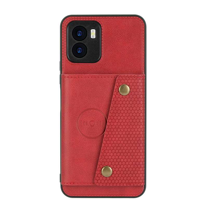 For vivo Y16 Double Buckle Magnetic Phone Case(Red)