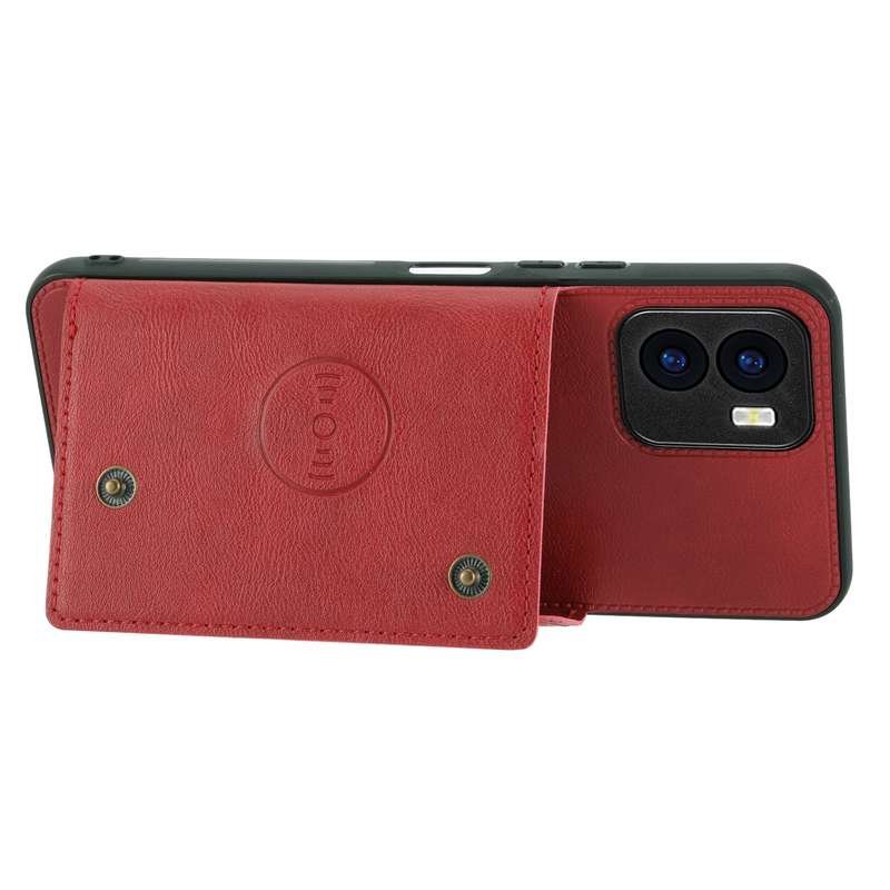 For vivo Y16 Double Buckle Magnetic Phone Case(Red)