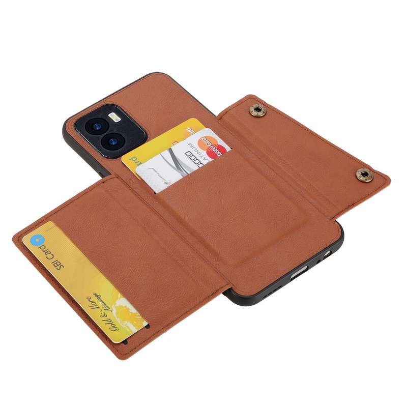 For vivo Y16 Double Buckle Magnetic Phone Case(Red)