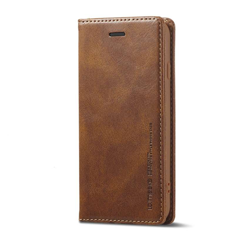 For iPhone SE 2022 / SE 2020 / 8 / 7 LC.IMEEKE RFID Anti-theft Leather Phone Case(Brown)