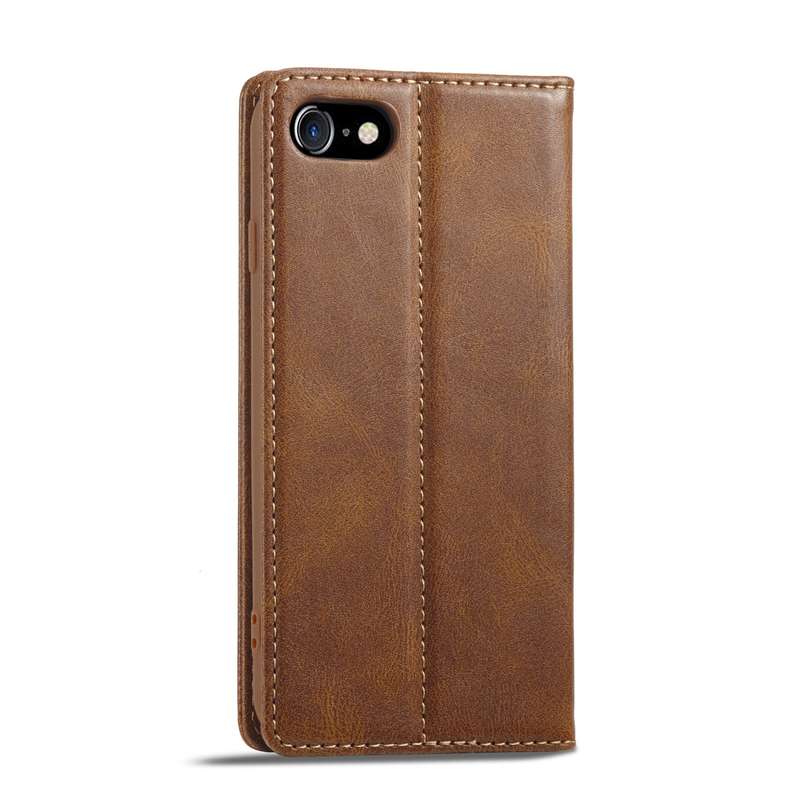 For iPhone SE 2022 / SE 2020 / 8 / 7 LC.IMEEKE RFID Anti-theft Leather Phone Case(Brown)