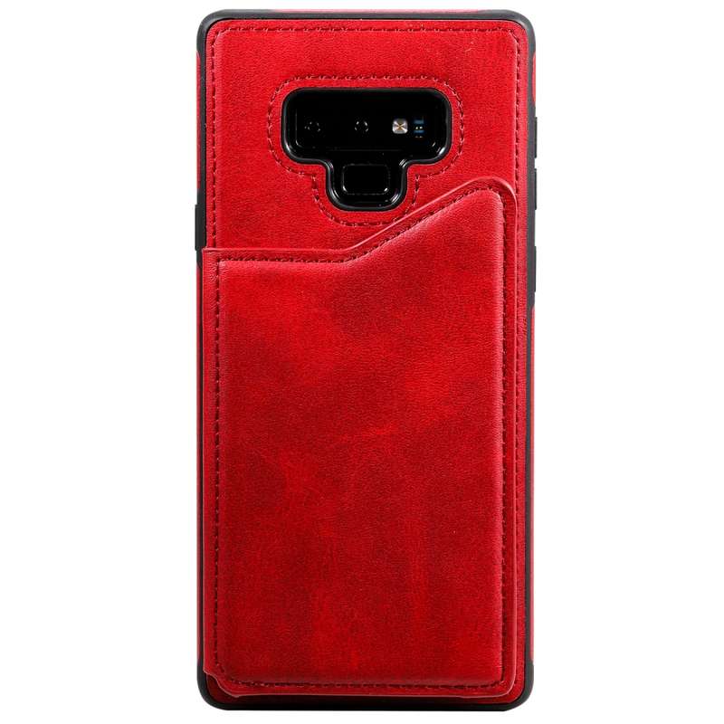 For Galaxy Note 9 Shockproof Calf Texture Protective Case with Holder & Card Slots & Frame(Coffee)