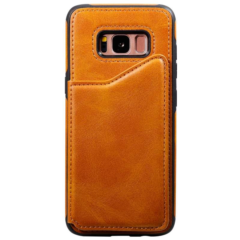 For Galaxy S8 Shockproof Calf Texture Protective Case with Holder & Card Slots & Frame(Blue)