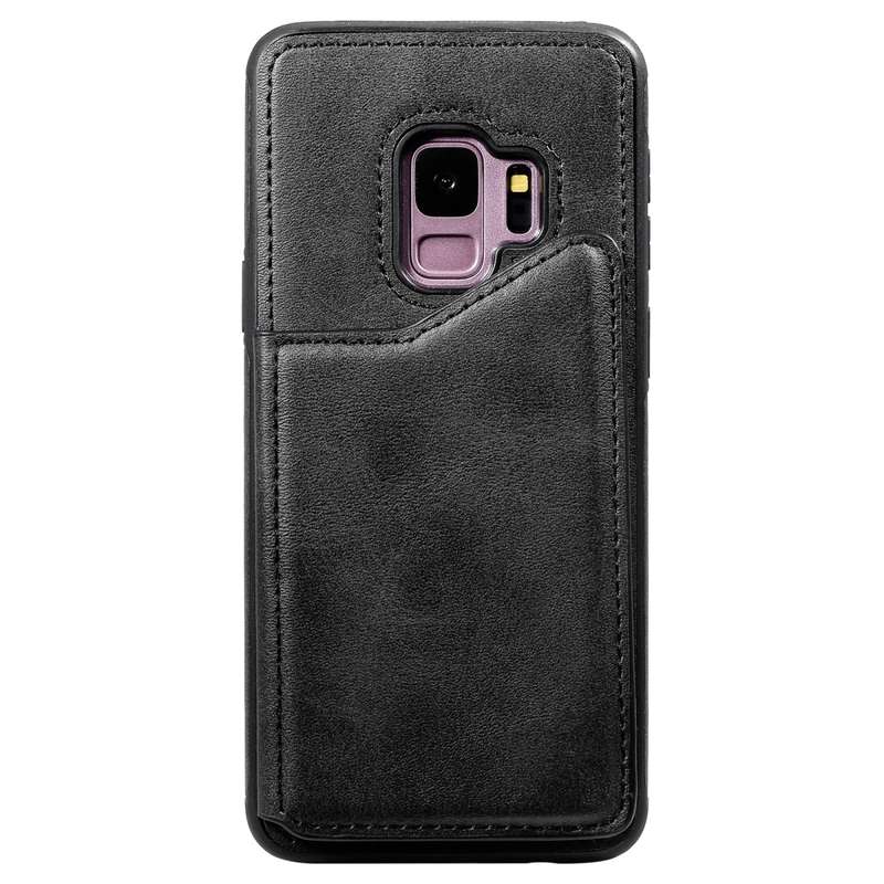 For Galaxy S9 Shockproof Calf Texture Protective Case with Holder & Card Slots & Frame(Rose Gold)