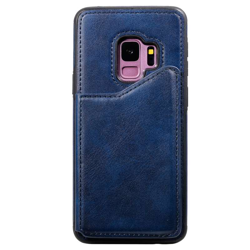 For Galaxy S9 Shockproof Calf Texture Protective Case with Holder & Card Slots & Frame(Rose Gold)