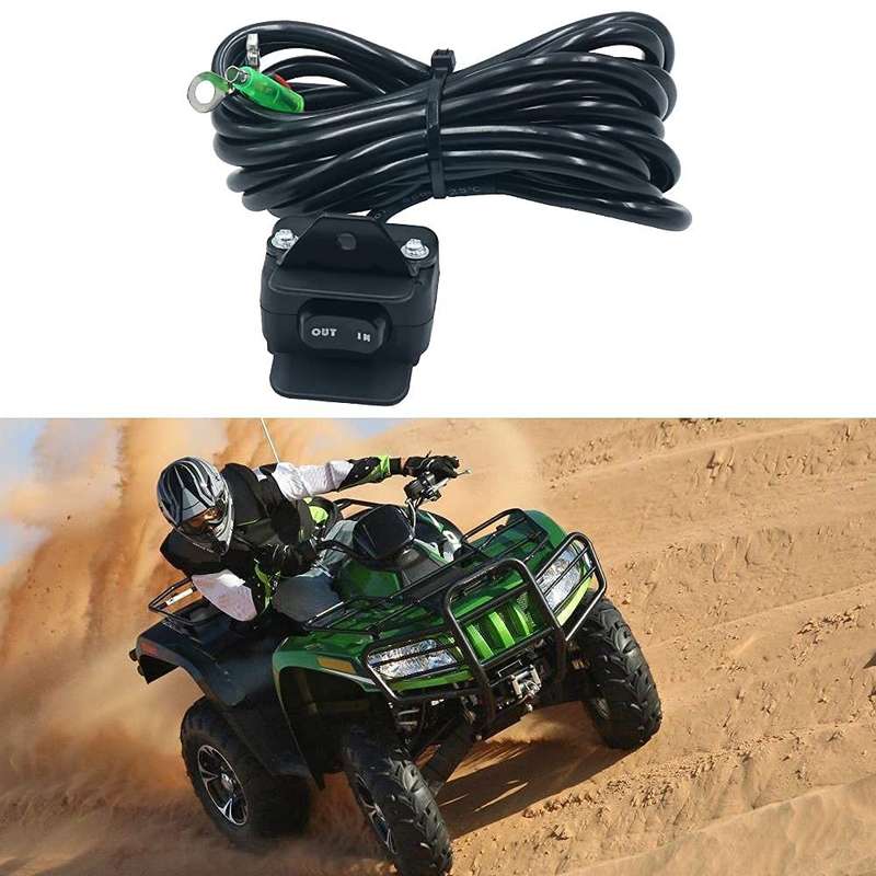 For UTV / Pickup Truck / ATV Electric Winch Relay Heavy Duty Solenoid Contactor with Rocker Arm & Sw