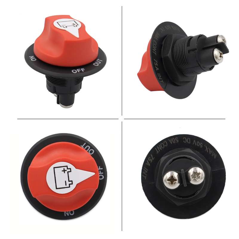 50A 10AWG Car Yacht Battery Selector Isolator Disconnect Rotary Switch Cut With Power Cord