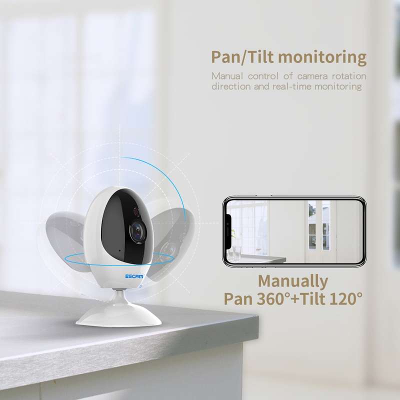 ESCAM QF006 3MP 1296P HD Indoor Wireless PTZ IP Camera IR Night Vision AI Humanoid Detection Home Se