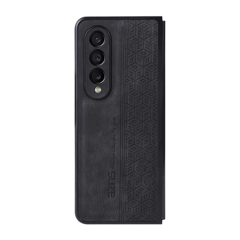 For Samsung Galaxy Z Fold3 5G AZNS 3D Embossed Skin Feel Phone Case(Brown)