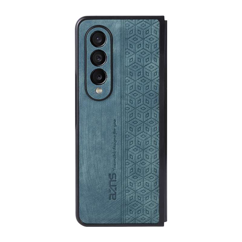 For Samsung Galaxy Z Fold3 5G AZNS 3D Embossed Skin Feel Phone Case(Brown)