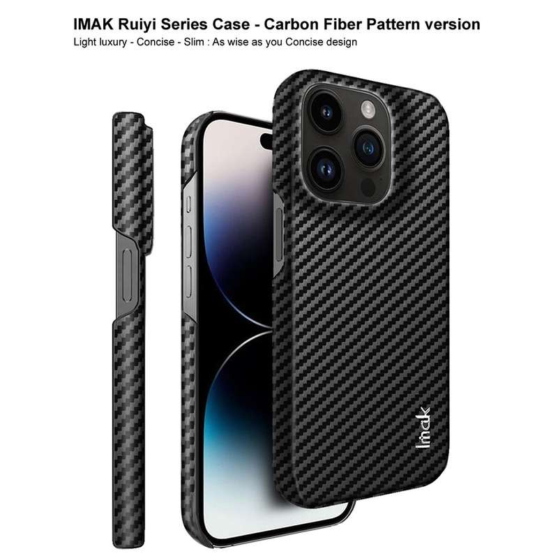 For iPhone 14 Pro IMAK Ruiyi Series Carbon Fiber PU + PC Phone Case