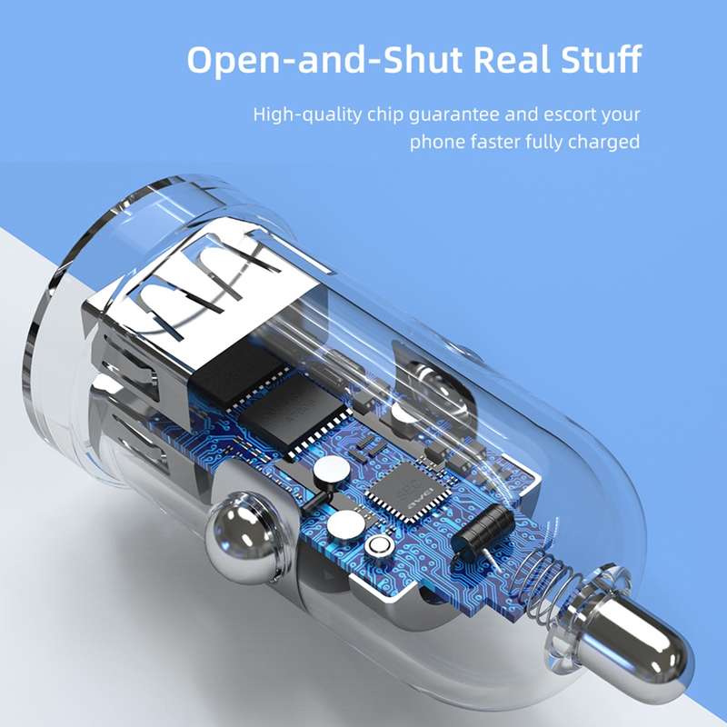 awei C-826 Mini Dual USB 2.4A Car Charger(Black)