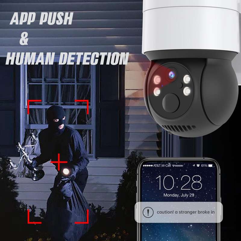 T34 2MP HD IP66 Waterproof Wireless WiFi Solar Camera(White)