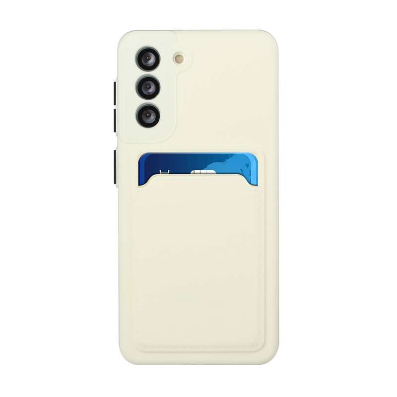 For Samsung Galaxy S21 FE 5G Card Slot Design Shockproof TPU Phone Case(Dark Green)